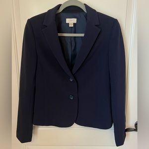 *SOLD* LOFT Navy Blue Ribbed Blazer - Size 2